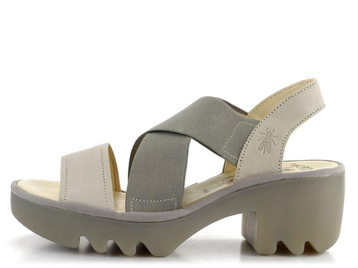 Fly London páskové sandály na podpatku šedé Taji P501502004