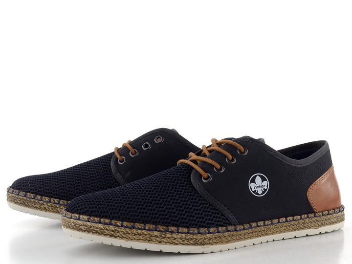 Rieker vzdušné šnurovacie poltopánky tmavo modré B5249-14