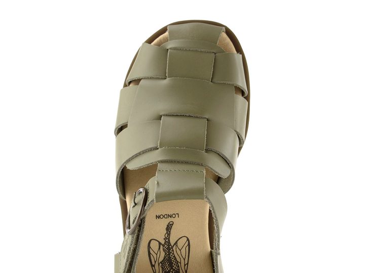 Fly London sandály s plnou špičkou smog P145437001