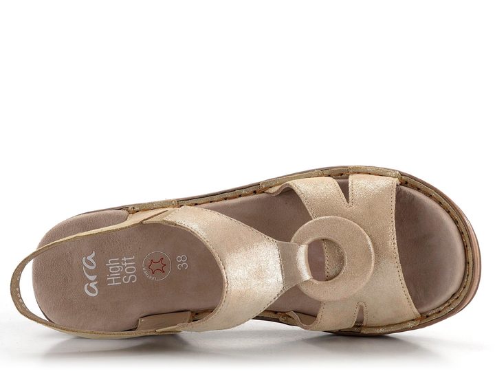 Ara metalické sandály na platformě s podpatkem Key West Sand 12-20304-07