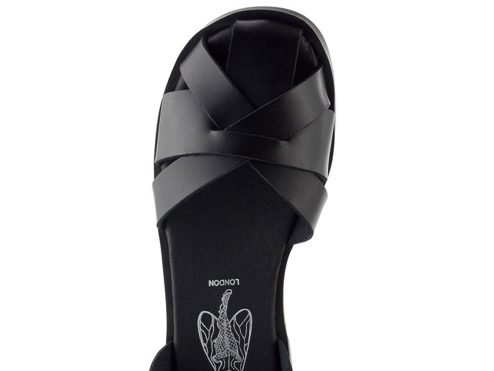 Fly London sandály s plnou špičkou black P145409000