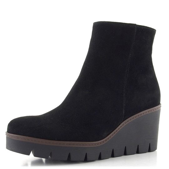 Gabor semišový kotník na klínku černý 74.780.17