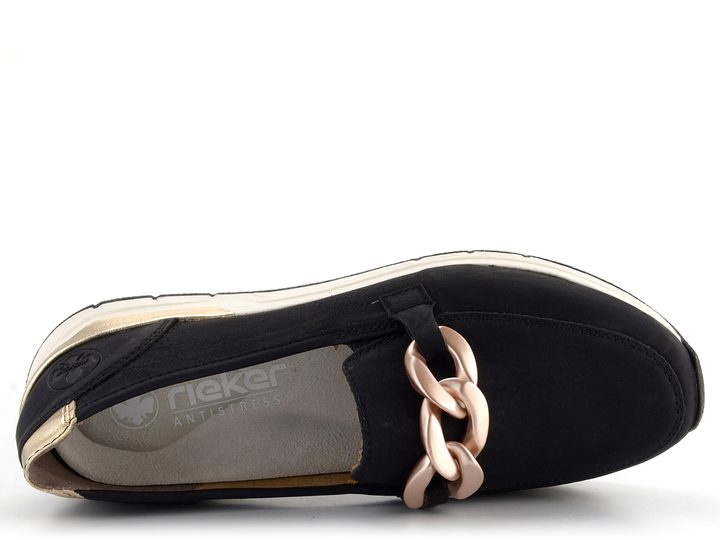 Rieker černé sportovní mokasíny 58944-00