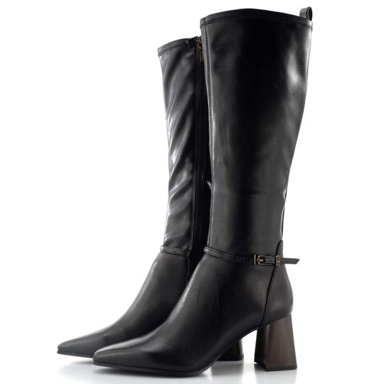 Tamaris kozačky na podpatku black 1-25521-47