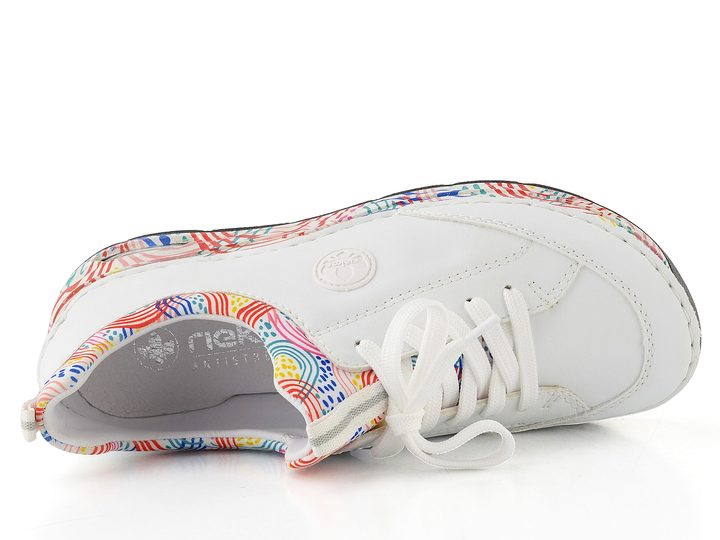 Rieker šněrovací polobotky weiss/weiss-multi 44562-80