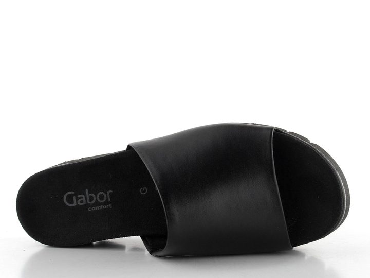 Gabor kožené pantofle na hrubé podešvi Schwarz 62.880.57