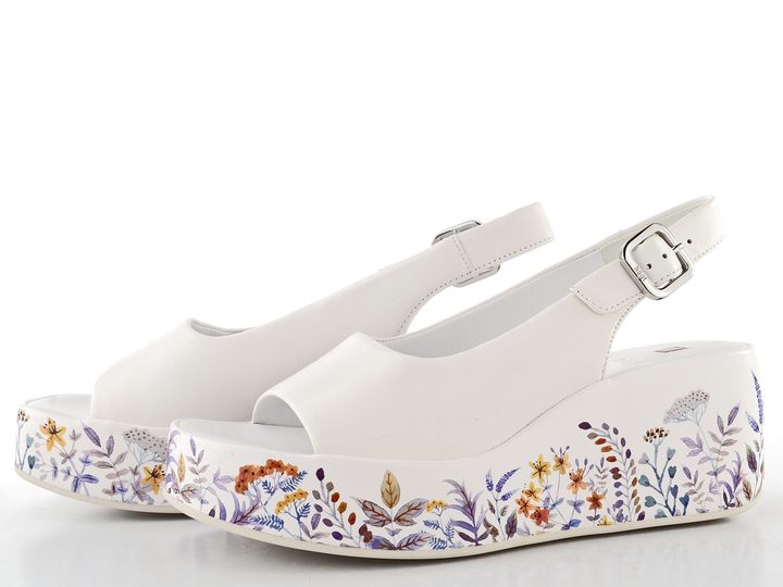 Högl sandály na barevném klínu weiss/multi 1-102519-0299