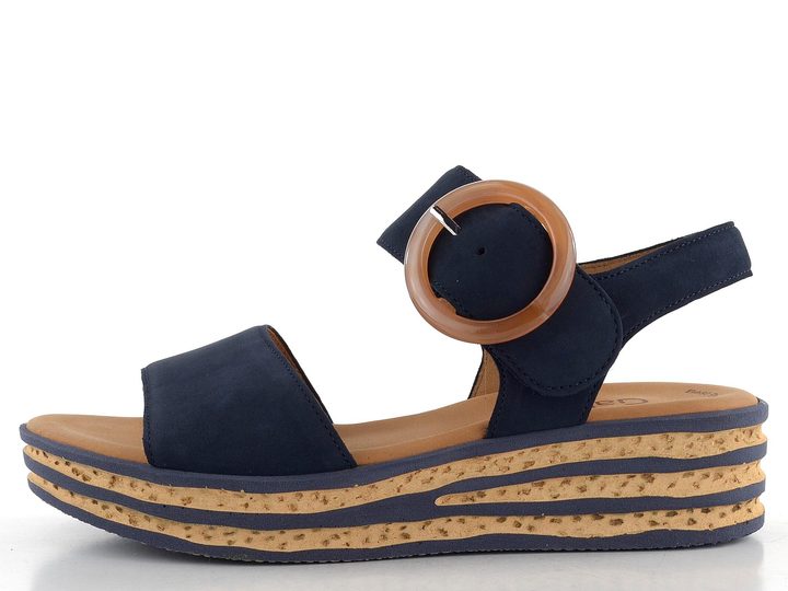 Gabor nubukové sandály na platformě modré 64.550.16