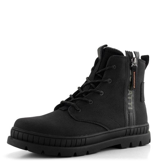 Bugatti šněrovací kotník se zipem černý 321-AGB33-5900