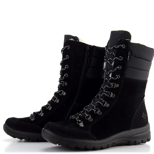 Rieker šnurovacia členková obuv s membránou čierna L7101-00