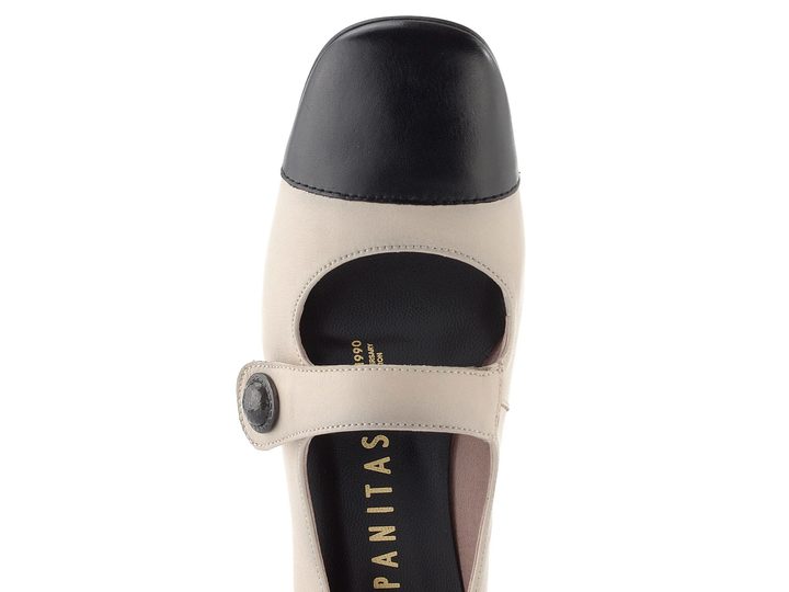 Hispanitas lodičky s nártovým páskem Oporto cream/black BHI254315