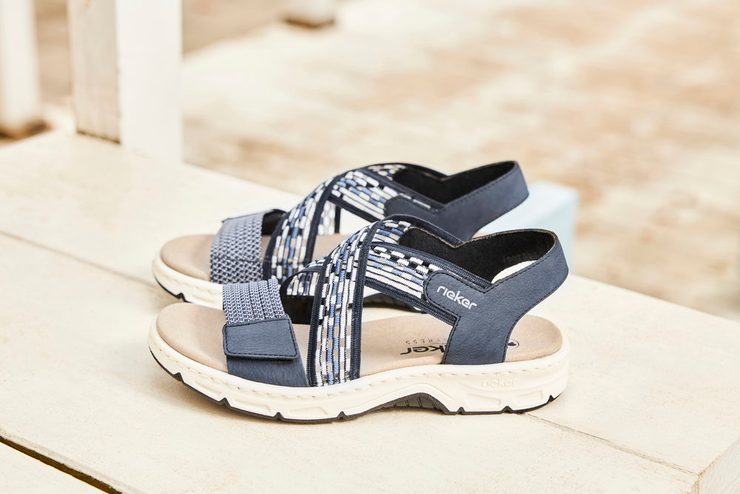 Rieker športové sandále s kríženými pásikmi tmavo modré V9875-14