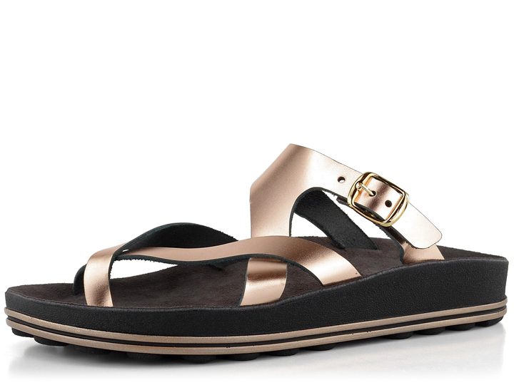 Fantasy Sandals metalické pantofle/žabky S307 Ariadni Rosegold