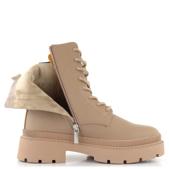 Tamaris hladký šněrovací kotník Taupe 1-25215-29