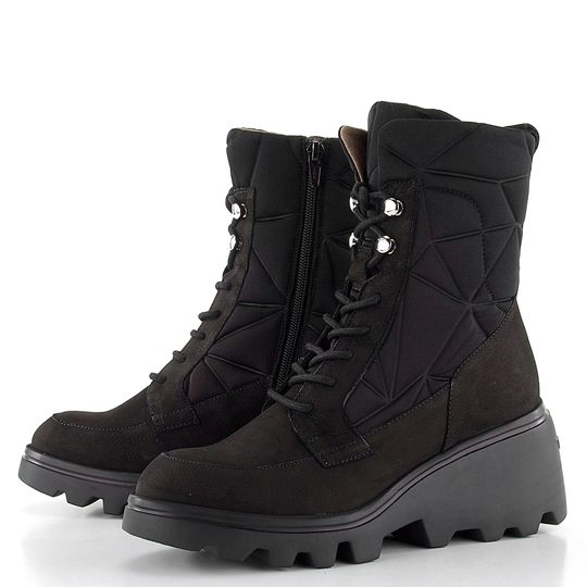 Wonders šněrovací kotník na klínku Negro G-7004