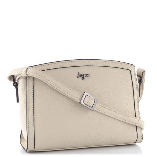 Dámská menší kožená kabelka off-white LG003/K