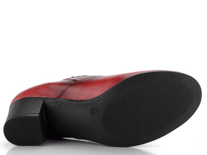 Barton červené polobotky na podpatku 2346