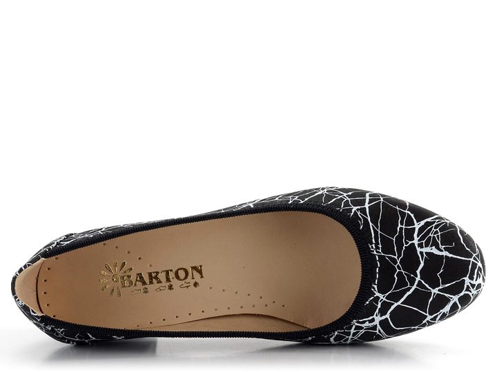 Barton dámské lodičky černé s bílým vzorem R2417