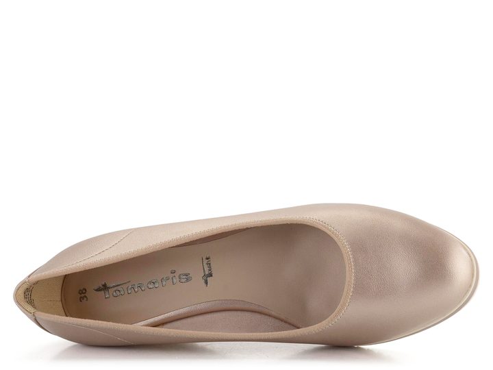 Tamaris lodičky na klínu Light gold 1-22305-42