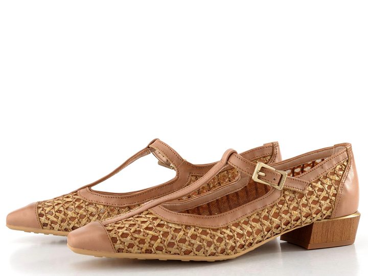 Hispanitas lodičky s nártovým T-páskem Azucena Almond/Desert RHV264625