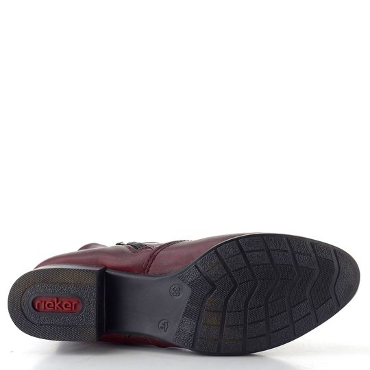 Rieker řasený zipový kotník vínový 78656-35