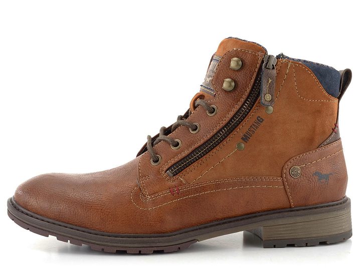 Mustang kotník se zipem koňakový 4140-506