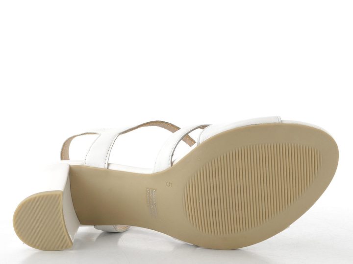 Caprice kožené sandály na podpatku white nappa 9-28308-46