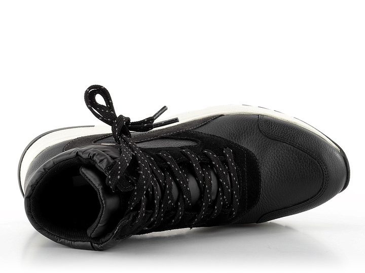 Geox kotníkové tenisky na klínu černé Falena ABX D16HXB046FUC9999