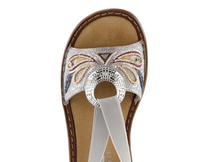 Rieker metalické sandále s gumičkou Rose-Metallic 608B4-90