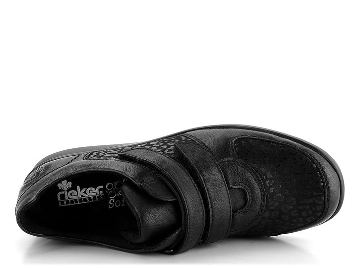 Rieker poltopánky na suchý zips čierne L4868-00