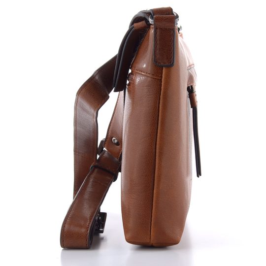Dámská kožená crossbody kabelka cognac 2525-B-025