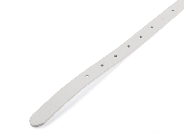 Dámský kožený opasek bílý s leštěnou sponou 183-00