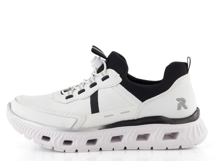 Rieker nazúvacie tenisky na platforme čierno-biele M6062-80