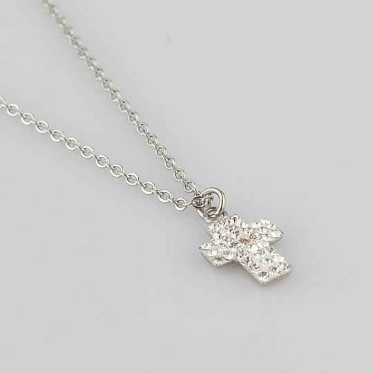 Náhrdelník křížek z drobných šatonků Preciosa Crystal