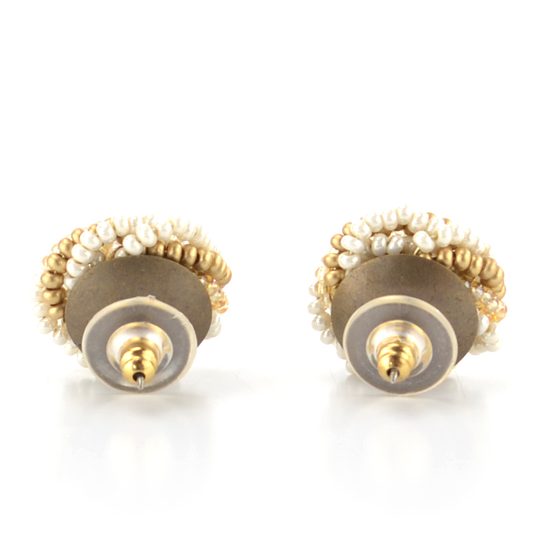 Náušnice rokajl puzeta béžové