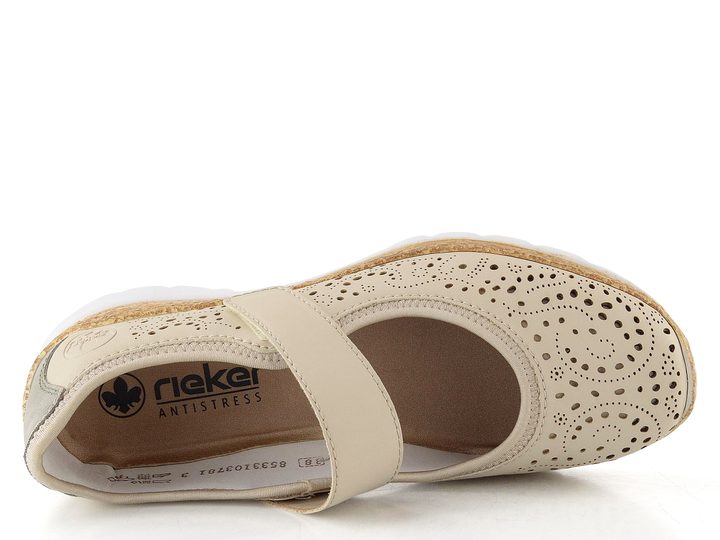 Rieker sportovnější baleríny s páskem béžové N4299-60