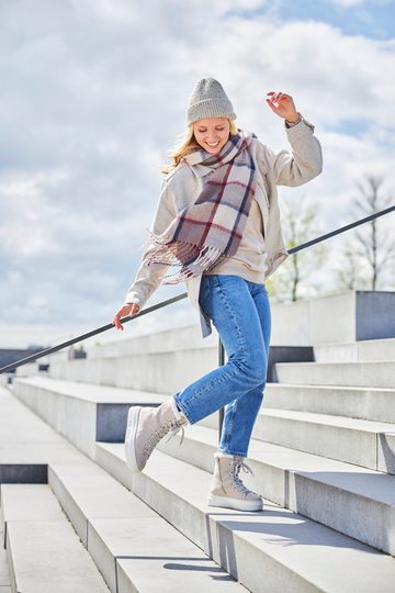 Rieker šnurovacia členková obuv na platforme béžová Ginger/Bianco M1980-62