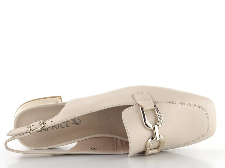 Caprice baleríny s volnou patou Cream Perlato 9-29400-44