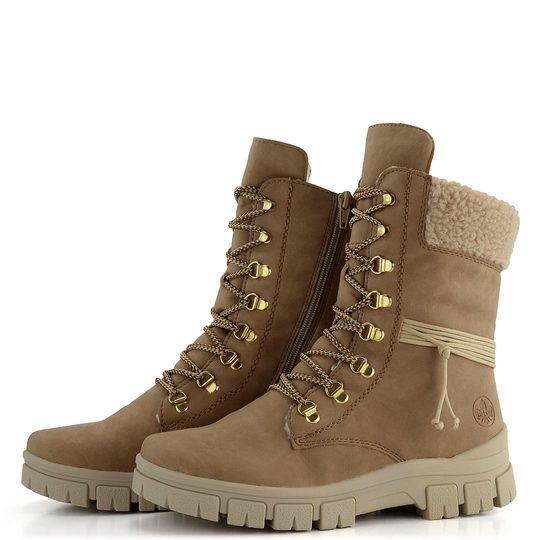 Rieker vyššia šnurovacia členková obuv béžová Z1121-64