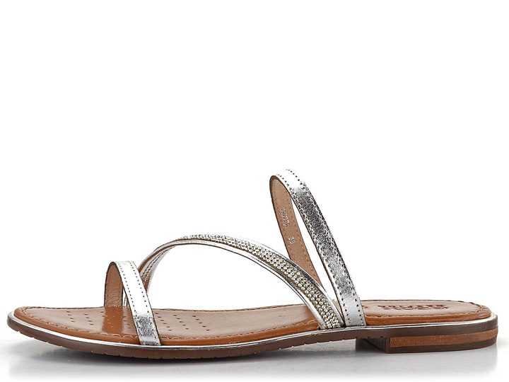 Geox páskové dámské pantofle Sozy Plus Silver D45DQA0N6EWC1007
