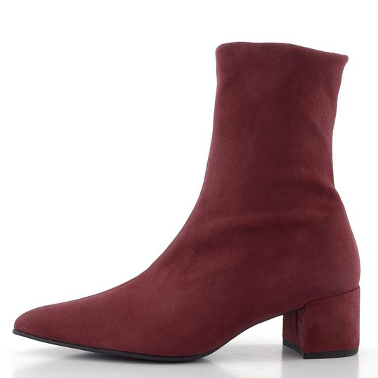 Högl elegantní semišový kotník na podpatku cabernet  0-104712-4400