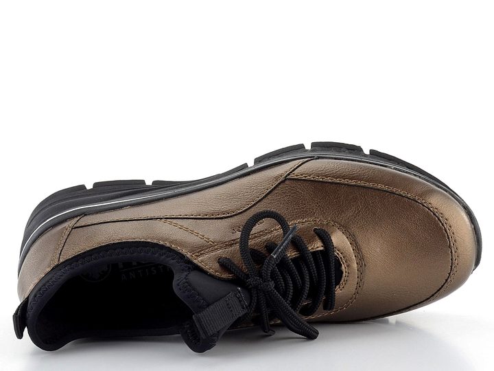 Rieker metalické polobotky s pružným lemem bronze/schwarz 48050-90