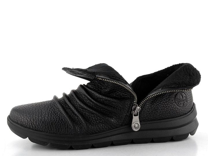 Rieker řasený kotník se zipem a membránou černý Z0056-00