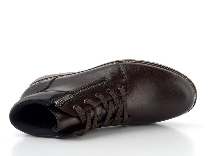 Rieker šněrovací kotník se zipem tmavě hnědý 10502-25