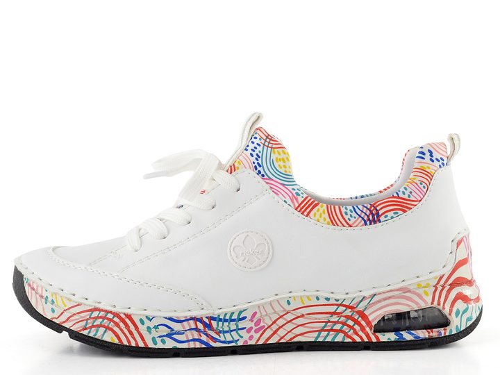 Rieker šněrovací polobotky weiss/weiss-multi 44562-80