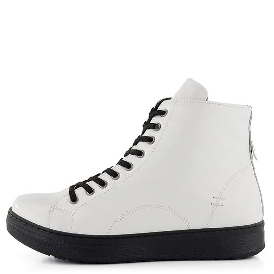 Looke lakovaný bílý kotník Domenique L0770-30