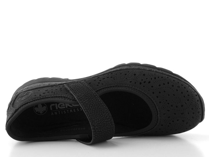 Rieker sportovnější baleríny s páskem černé N4299-00