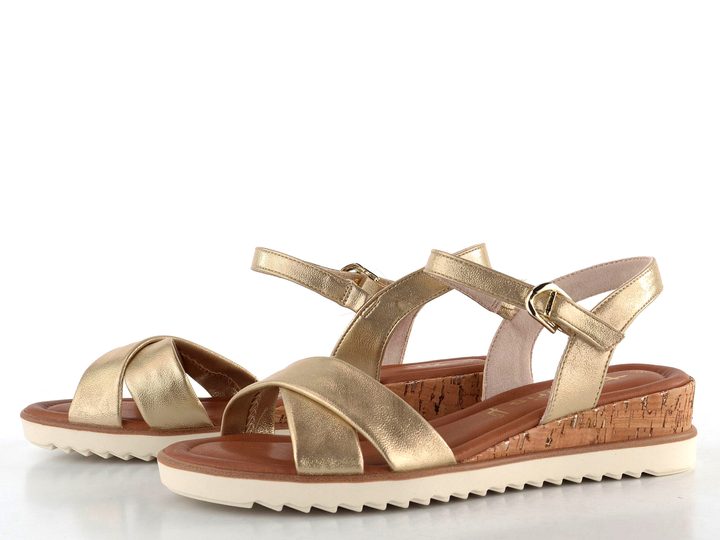 Tamaris sandále na kline Light Gold 1-28106-42