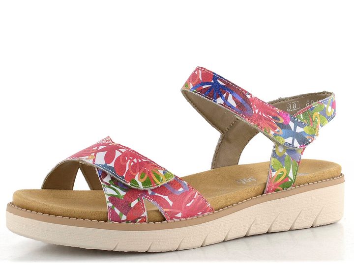 Remonte farebné sandále s pásikmi na suchý zips D2049-90