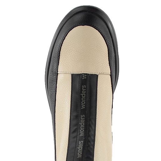 Wonders kotník na platformě s předním zipem Wild Negro/Cream A-2802